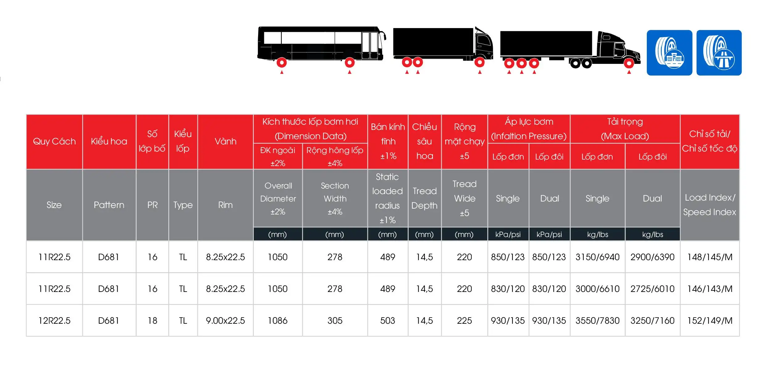 Lốp Toàn Thép Radial D681
